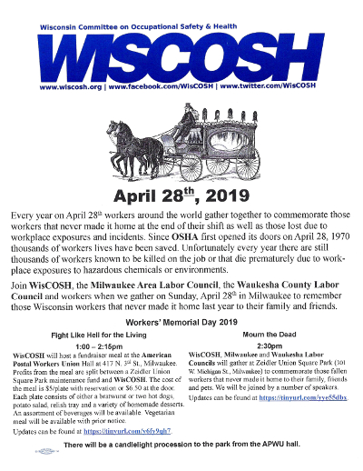 image of Workers' Memorial Day events
